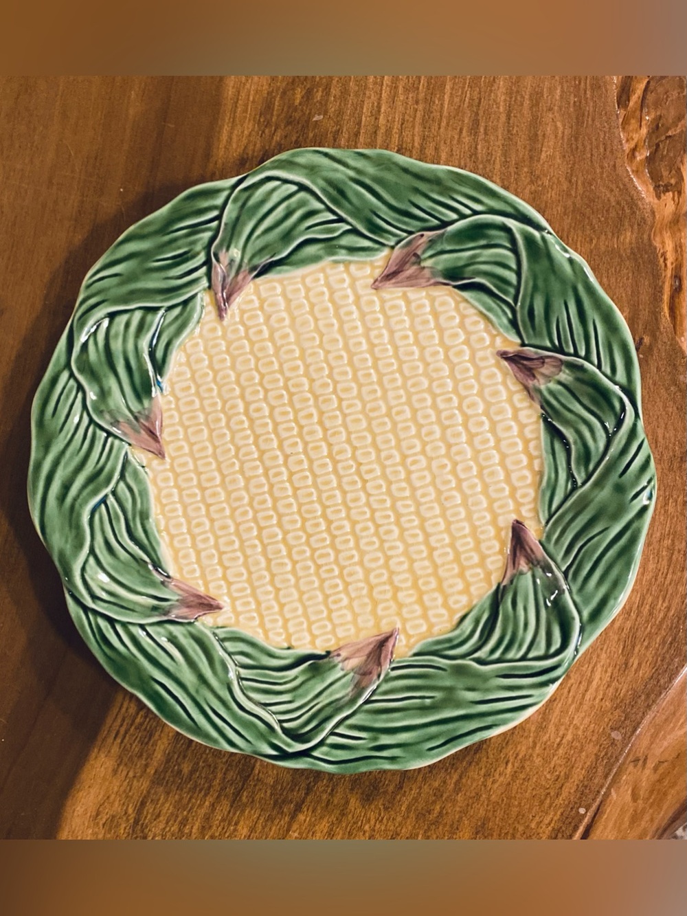 Vtg 1989 Shafford Country Gentleman High Relief Corn Kernels Stalks Salad Plate